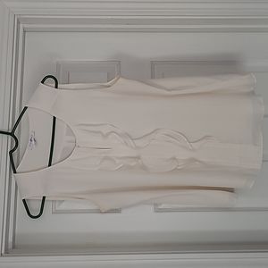 Roz & Ali Sleeveless RuffleBlouse Ivory L